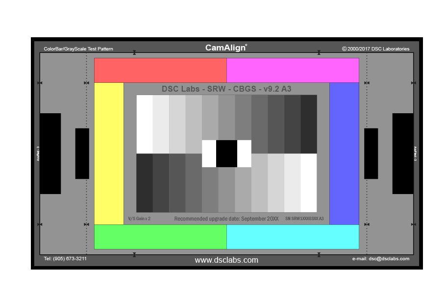 DSC Labs CamAlign Chip Chart ColorBar/GrayScale