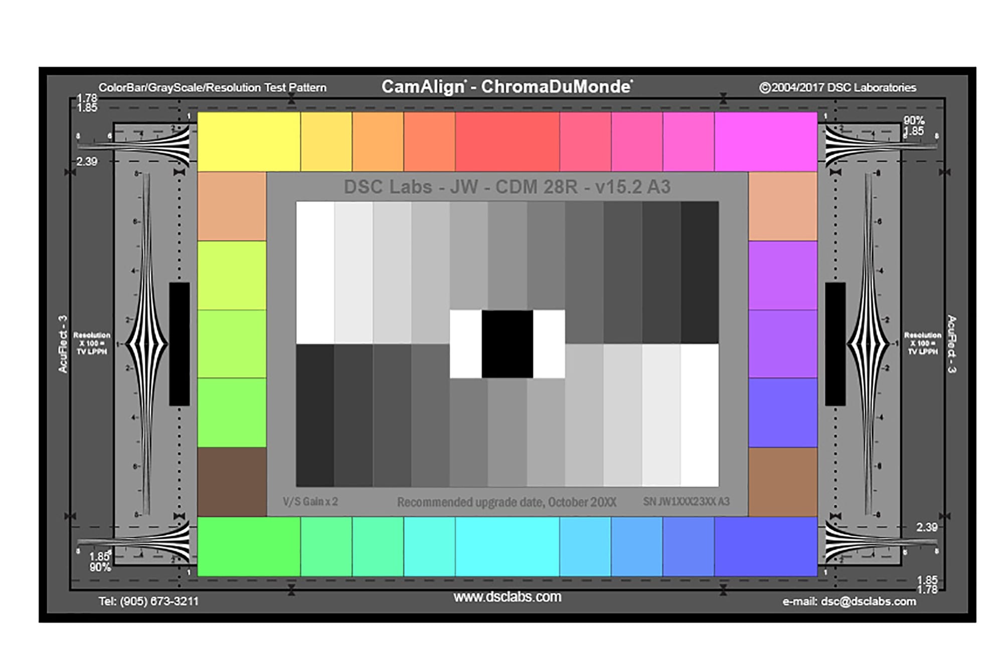 DSC Labs ChromaDuMonde 28 with Resolution CamAlign Chip Chart