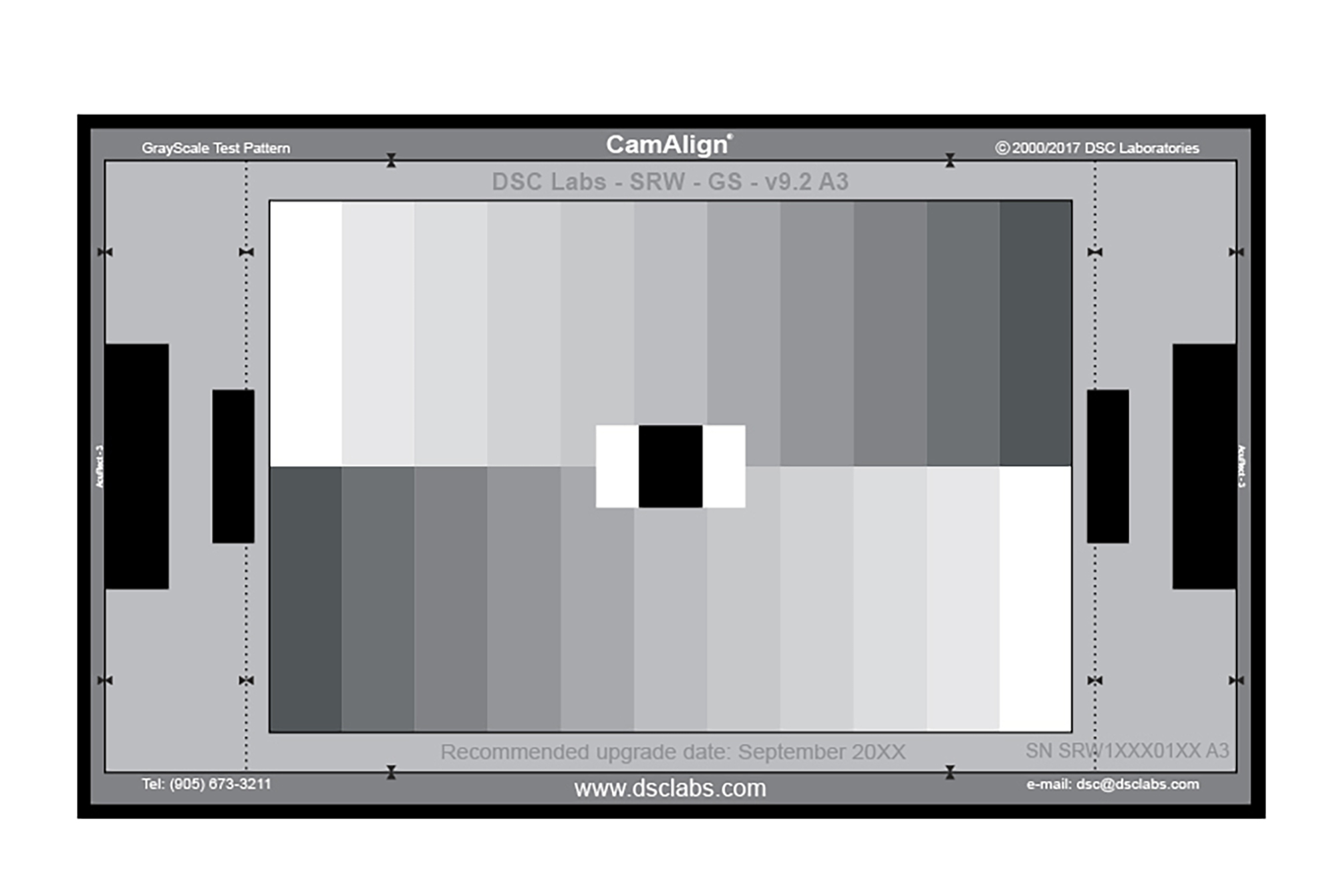 DSC Labs 11 steps GrayScale Junior CamAlign Chip Chart