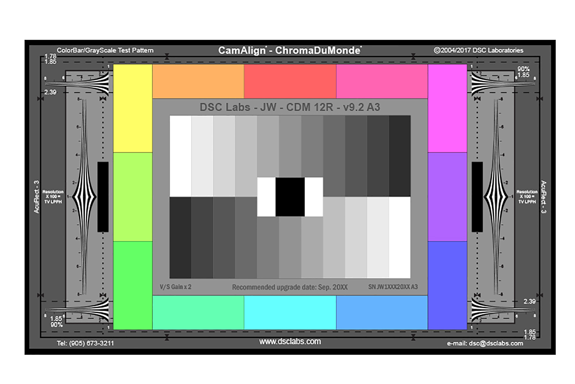 DSC Labs ChromaDuMonde 12 with Resolution CamAlign Chip Chart