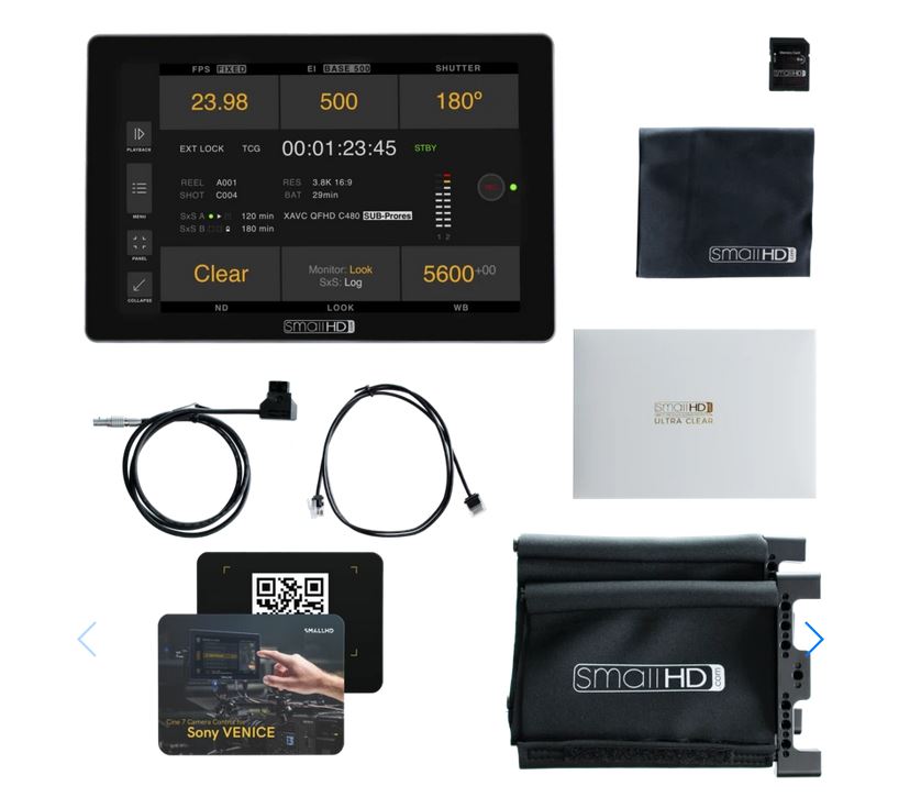 SmallHD Cine 7 7", 1800Nits, DCI-P3 Color Touchscreen Monitor + Sony VENICE Camera Control Software