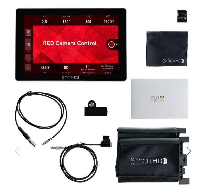 SmallHD Cine 7 7", 1800Nits, DCI-P3 Color Touchscreen Monitor + RED DSMC2 Camera Control Software